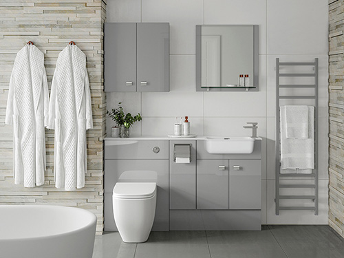 ECO Bathroom Furniture - SPACE - Image Gloss Grey Mist