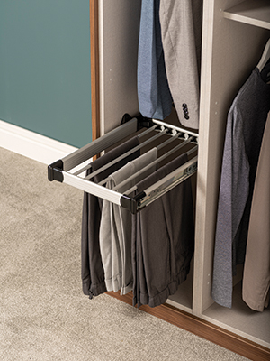 JJO Holcombe Bedrooms Accessory - Aluminium Trouser Rack (Extended)