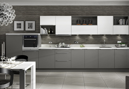 Metro Matt Dust Grey with Matt White Kitchen