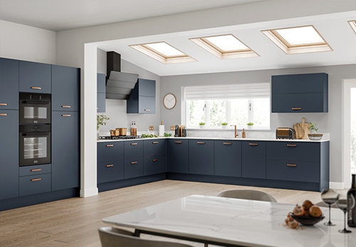 Avalon Kitchen Furniture - Metro Matt Indigo Blue Kitchen