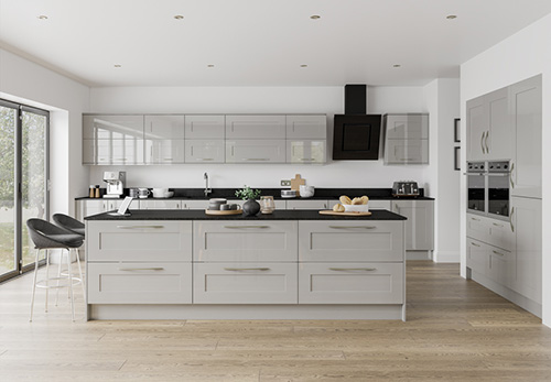 Solent Gloss Grey Mist Kitchen