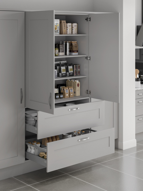 Two Drawer, Double Door Larder Cabinet