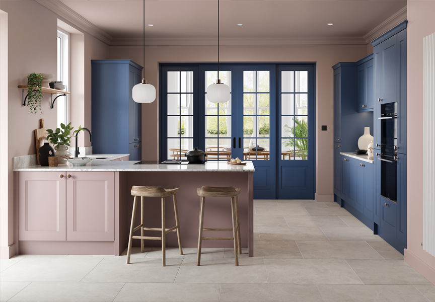 Haddington Rose with Midnight Blue Kitchen